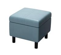 CQAHDSEVF Pouf contenitore, Panca for scarpe, poggiapiedi imbottito, quadrato, in pelle, multicolore(Blue)