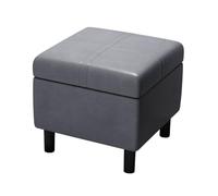 CQAHDSEVF Pouf contenitore, Panca for scarpe, poggiapiedi imbottito, quadrato, in pelle, multicolore(Dark Grey)