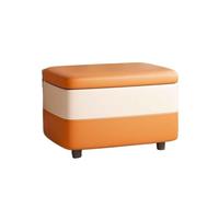 CQAHDSEVF Pouf contenitore, Panca portaoggetti Cube Foot Sgabello Multicolor(Orange)