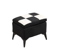 CQAHDSEVF Pouf contenitore, Poggiapiedi portaoggetti a cubo Sgabello con gradini Multicolor 40x30x34cm(Black-white)