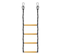 CQAHDSEVF Scala a Corda Gcroet, Portable Rope Ladder 4 Step Folding Octagonal Non Slip Black
