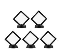 CQAHDSEVF Scatola espositiva con Sospensione in Pellicola di plastica PE | Espositore mobile da 5/10/20/30 pezzi in bianco/nero: gioielli, premi, oggetti da collezione, opere d'arte(Black 5pcs)