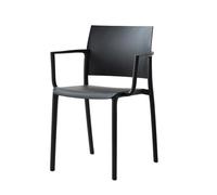 CQAHDSEVF Sedia da pranzo con schienale, Sedia da pranzo impilabile con schienale for uso interno ed esterno in multicolor(Armrestblack)