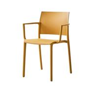CQAHDSEVF Sedia da pranzo con schienale, Sedia da pranzo impilabile con schienale for uso interno ed esterno in multicolor(Armrestyellow)