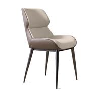 CQAHDSEVF Sedia da pranzo con schienale, Sedia da Pranzo in Ecopelle Con Braccioli Gambe in Metallo Multicolor 1/2/4 Pz(Beige,4 pieces)