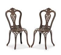 CQAHDSEVF Sedia da pranzo con schienale, Sedie da pranzo for bistrot da esterno in alluminio pressofuso 2 pezzi multicolore(A)