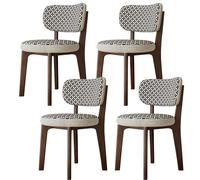 CQAHDSEVF Sedia da pranzo con schienale, Sedie da pranzo in legno senza braccioli, 2 pezzi, multicolore, con fodere for cuscini rimovibili(Brown+black,4PCS)