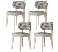 CQAHDSEVF Sedia da pranzo con schienale, Sedie da pranzo in legno senza braccioli, 2 pezzi, multicolore, con fodere for cuscini rimovibili(White+black,4PCS)
