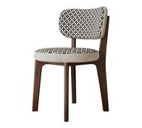 CQAHDSEVF Sedia da pranzo con schienale, Sedie da pranzo in legno senza braccioli, 2 pezzi, multicolore, con fodere for cuscini rimovibili(Brown+black,1PCS)