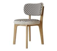 CQAHDSEVF Sedia da pranzo con schienale, Sedie da pranzo in legno senza braccioli, 2 pezzi, multicolore, con fodere for cuscini rimovibili(Natural+black,1PCS)