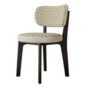 CQAHDSEVF Sedia da pranzo con schienale, Sedie da pranzo in legno senza braccioli, 2 pezzi, multicolore, con fodere for cuscini rimovibili(Black+beige,1PCS)