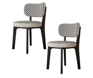 CQAHDSEVF Sedia da pranzo con schienale, Sedie da pranzo in legno senza braccioli, 2 pezzi, multicolore, con fodere for cuscini rimovibili(Black,2PCS)