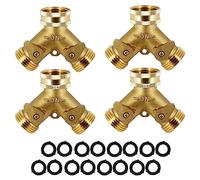 CQAHDSEVF Splitter per Rubinetto dell'Acqua, 4 Pezzi Adattatore for Tubo da Giardino a 3 Vie con divisore for Tubo dell'Acqua, Rubinetto in Ottone