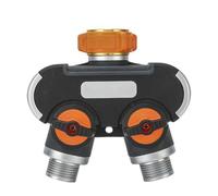 CQAHDSEVF Splitter per Rubinetto dell'Acqua, Sdoppiatore for Tubo da Giardino a 2 Vie e 4 Vie, Nero, Attacco rapido da 1/2" a 3/4"(Black-2 Way)