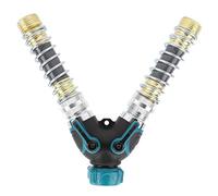 CQAHDSEVF Splitter per Rubinetto dell'Acqua, Set di connettori for Tubi Flessibili a Y a 2 Vie con 2 Giunti a Molla e 4 Cuscinetti in Gomma, Rotazione di 360 Gradi