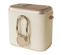 CQAHDSEVF Ventilatore indossabile da vita e collo con clip, Ventilatore portatile da vita ricaricabile a 3 velocità in pelle Beige Arancione