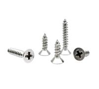 CQAHDSEVF Viti autofilettanti a Testa Piatta 100 Pezzi Mini Ottone Phillips Testa Svasata Piatta Vite autofilettante M2 M2.5 M3 Viti, Nero, 2.5x6mm(Silver,2.5x12mm)