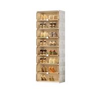 CQCCQ Contenitore for scarpe impilabile in plastica senza montaggio, mobiletto portascarpe indipendente con coperchio, salvaspazio for l'ingresso di casa(White,8 Tiers 8 grids)