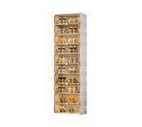 CQCCQ Contenitore for scarpe impilabile in plastica senza montaggio, mobiletto portascarpe indipendente con coperchio, salvaspazio for l'ingresso di casa(White,10 Tiers 10 grids)