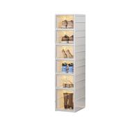 CQCCQ Grandi contenitori impilabili robusti, organizer for scarpiera pieghevole, contenitore for scarpe impilabile senza montaggio for ingresso, camera da letto(6 Tiers 6 grids)