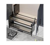 CQCCQ Mobiletto portaoggetti a muro a 2 ripiani estraibile, cestello portaoggetti da cucina sollevabile, porta condimenti, salvaspazio for mobile bar e caffetteria.(600mm)