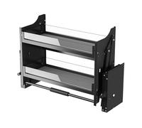 CQCCQ Mobiletto portaoggetti a parete a 2 ripiani, ripiani estraibili, cestello porta spezie superiore e inferiore con sportello alto e aperto, for casa, bar e caffetteria(600mm)