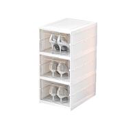 CQCCQ Mobiletto portaoggetti trasparente impilabile for scarpe, contenitore portascarpe pieghevole in plastica, con trasparente for ingresso, camera da letto(3 Tiers 3 grids)
