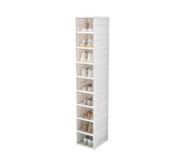 CQCCQ Mobiletto portaoggetti trasparente impilabile for scarpe, contenitore portascarpe pieghevole in plastica, con trasparente for ingresso, camera da letto(9 Tiers 9 grids)