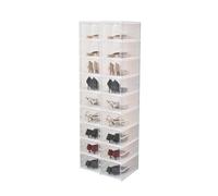CQCCQ Mobiletto portascarpe trasparente impilabile, scarpiera indipendente con coperchio, salvaspazio for ingresso, camera da letto(9 Tiers 18 grids)