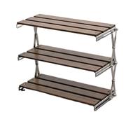CQCCQ Nessuna installazione Rack di stoccaggio pieghevole, Rack da scrivania a 2/3 strati, Ripiano regolabile a due velocità, Adatto for cucina, soggiorno, bagno(40x17.5x33cm)