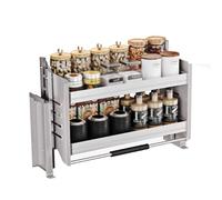 CQCCQ Organizzatore for ripiani estraibili a 2 livelli, cestello portaoggetti superiore e inferiore con alta, salvaspazio for la casa e il bar(800mm)
