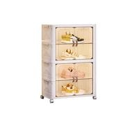 CQCCQ Organizzatore for scarpe pieghevole, mobiletto trasparente for riporre le scarpe impilabili, contenitori grandi e robusti, salvaspazio for l'ingresso di casa(W-38cm,2 Tiers)