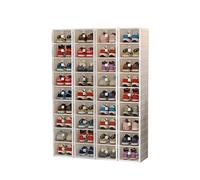 CQCCQ Organizzatore for scarpe pieghevole, mobiletto trasparente impilabile for riporre le scarpe, scaffale in plastica, salvaspazio for ingresso e camera da letto(9 Tiers 36 grids)