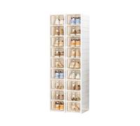 CQCCQ Organizzatore for scarpe pieghevole, mobiletto trasparente impilabile for riporre le scarpe, scaffale in plastica, salvaspazio for ingresso e camera da letto(9 Tiers 18 grids)