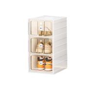CQCCQ Organizzatore for scarpe pieghevole, mobiletto trasparente impilabile for riporre le scarpe, scaffale in plastica, salvaspazio for ingresso e camera da letto(3 Tiers 3 grids)