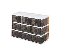 CQCCQ Organizzatore for scarpe pieghevole, scaffale for scarpe indipendente con coperchio e porta trasparente, salvaspazio for ingresso, camera da letto(3 Tiers 9 grids)