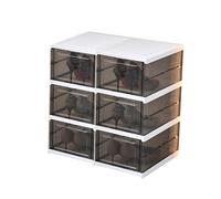 CQCCQ Organizzatore for scarpe pieghevole, scaffale for scarpe indipendente con coperchio e porta trasparente, salvaspazio for ingresso, camera da letto(3 Tiers 6 grids)