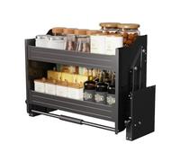 CQCCQ Porta aperta for armadietto alto con cuscinetto superiore e inferiore, cestello for spezie, organizer for armadietto estraibile con ripiani estraibili, for casa, bar, caffetteria(700mm)