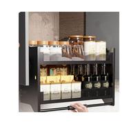 CQCCQ Porta spezie estraibile for mobile da cucina, resistente portaoggetti da parete a 2 livelli, cestello sollevabile for ciotole, salvaspazio for bar e caffetteria.(750mm)