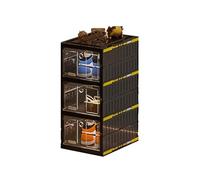 CQCCQ Scaffale espositivo for riporre le scarpe con coperchi, organizer portatile for scarpe, scatola trasparente, salvaspazio for ingresso e camera da letto(Black,3 Tiers 3 grids)