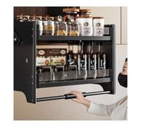 CQCCQ Scaffale porta spezie estraibile for mobili da cucina, cestello porta spezie con sportello aperto for armadietti alti, superiore e inferiore, for casa, bar e caffetteria(800mm)