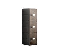 CQCCQ Scaffale portascarpe pieghevole, contenitore portascarpe impilabile in plastica senza montaggio, scaffale portatile, salvaspazio for l'ingresso(Black,3 Tiers 3 grids)