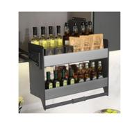 CQCCQ Scaffale superiore for carichi pesanti, ripiano for spezie estraibile, scaffalatura a parete a 2 livelli, salvaspazio for mobile bar e caffetteria.(600mm)