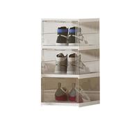 CQCCQ Scarpiera pieghevole, contenitore for scarpe in plastica, grandi contenitori impilabili e robusti, salvaspazio for ingresso e camera da letto(Transparent enlarged,3 Tiers 3 grids)