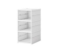 CQCCQ Scatola portascarpe pieghevole in plastica, mobiletto portascarpe trasparente impilabile con trasparente, for ingresso, camera da letto(3 Tiers 3 grids)