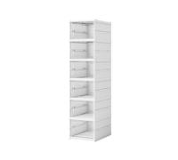 CQCCQ Scatola portascarpe pieghevole in plastica, mobiletto portascarpe trasparente impilabile con trasparente, for ingresso, camera da letto(6 Tiers 6 grids)