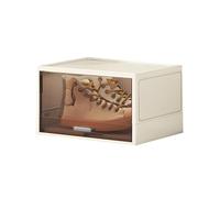 CQCCQ Scatole for scarpe pieghevoli, grande scaffale portaoggetti in plastica, scarpiera indipendente con coperchio, salvaspazio for ingresso e camera da letto(Creamy yellow,1 Tiers)