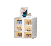 CQCCQ Scatole Portascarpe Trasparenti Pieghevoli In Plastica, Organizer For Riporre Le Scarpe Con Coperchio, Salvaspazio For L'ingresso(3 Tiers 6 grids)