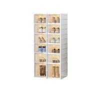 CQCCQ Scatole Portascarpe Trasparenti Pieghevoli In Plastica, Organizer For Riporre Le Scarpe Con Coperchio, Salvaspazio For L'ingresso(6 Tiers (11+1Boots))