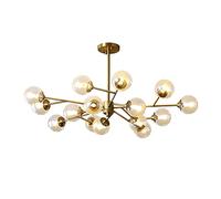 CQDWD Vetro a 15 luci in Vetro Sputnik lampadario Oro Oro in Ottone Spazzolato in Ottone lineare a Sospensione a Sospensione magia Molecola Molecola a Sospensione a Sospensione per Il Soggiorno